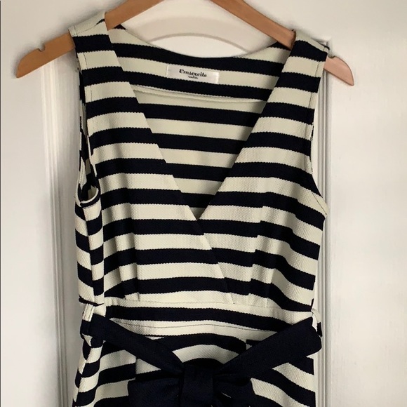 Blue and cream striped dress - Picture 2 of 2